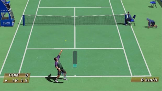 A screenshot of a match during Virtua Tennis.