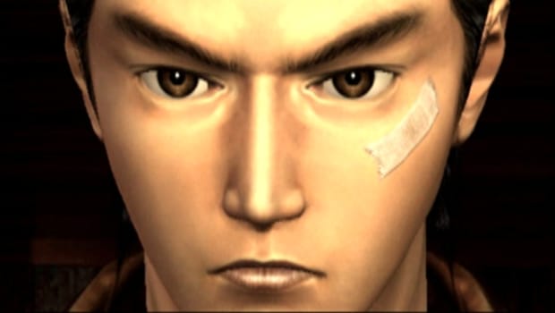 A close-up of a face during Shenmue.