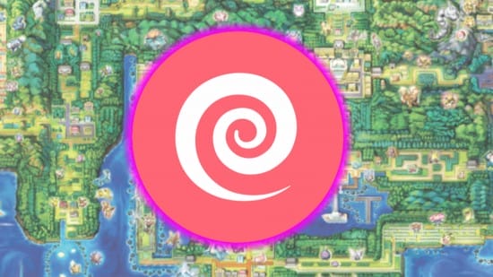 Psychic Type Weakness icon in front of a map of Kanto